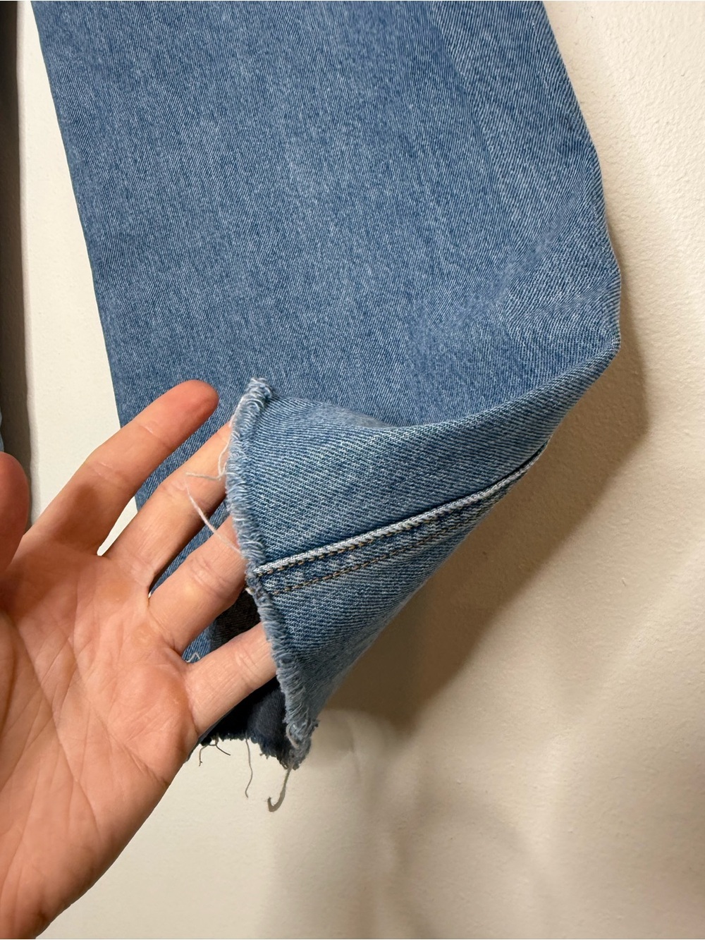 Veronica Beard Taylor Cropped High Rise Wide Leg raw hem Jeans Wanderer Dust 26 - Picture 13 of 14